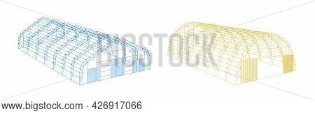 Awning Tarpaulin Tent Temporary Warehouse Exhibition Tunnel Hall Aircraft Hangar Project Set. Barn C