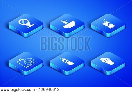Set Ice Cream, Location With Hotdog, Bottle Of Water, Aluminum Can Soda And Donut, Nachos Plate And 