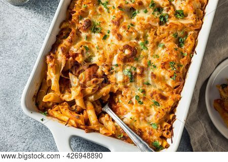 Homemade Chicago Baked Mostaccioli