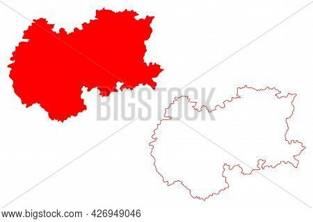 Hereford And Worcester County (united Kingdom, Non-metropolitan County Of England) Map Vector Illust
