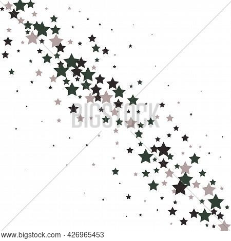 Gray Stars Scatter Charming Holiday Vector Background. Twinkle Luminous Star Sparkles Magical Illust