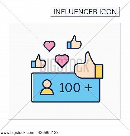 Unpopular Blogger Color Icon.followers. No Name. Low Influence On Audiences. Blogging Concept. Isola