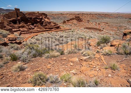 Ancient Indian Ruins At Wupatki National Monument In Arizona - Largest Free Standing Pueblo