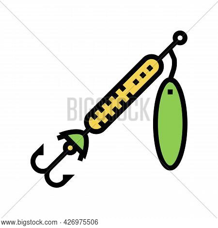 Spinner Fishing Accessory Color Icon Vector. Spinner Fishing Accessory Sign. Isolated Symbol Illustr