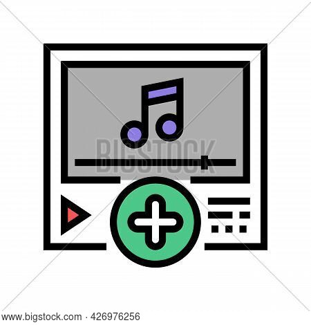 Music Content Ugc Color Icon Vector. Music Content Ugc Sign. Isolated Symbol Illustration