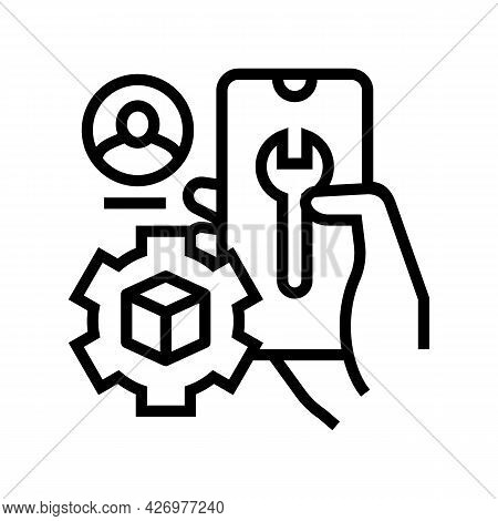 Settings And Fixing Account Ugc Line Icon Vector. Settings And Fixing Account Ugc Sign. Isolated Con