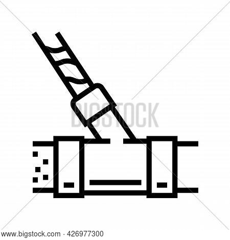 Pipeline Water Filter Line Icon Vector. Pipeline Water Filter Sign. Isolated Contour Symbol Black Il