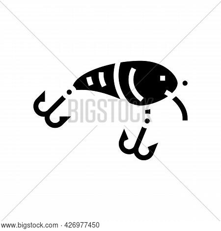 Crankbait Fishing Accessory Glyph Icon Vector. Crankbait Fishing Accessory Sign. Isolated Contour Sy