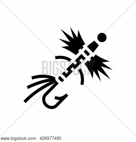 Fly Fishing Flies Glyph Icon Vector. Fly Fishing Flies Sign. Isolated Contour Symbol Black Illustrat