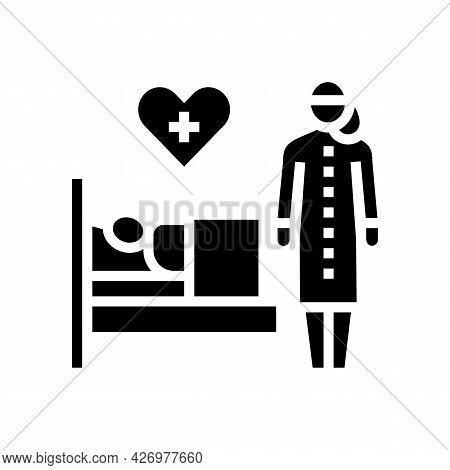 Helping And Caring For Sick People Glyph Icon Vector. Helping And Caring For Sick People Sign. Isola