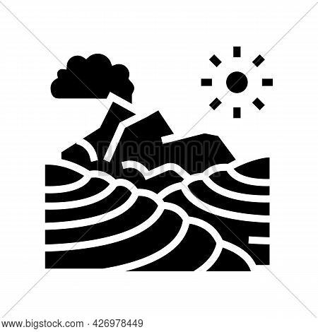 Plantation Of Tea Glyph Icon Vector. Plantation Of Tea Sign. Isolated Contour Symbol Black Illustrat