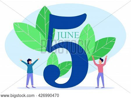 Flat Style Vector Illustration, People Are Preparing For A Special Day, Saving The Planet, World Env