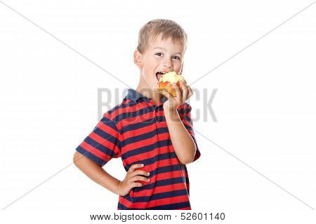 Boy Holding An Apple
