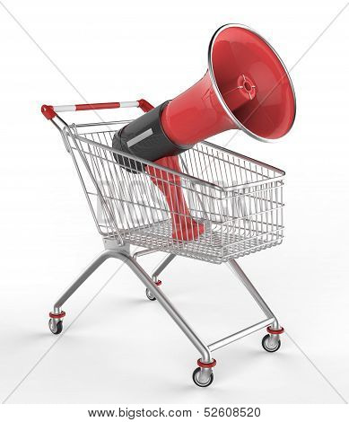 Shop Cart And Megaphone