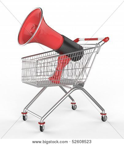 Shop Cart And Megaphone