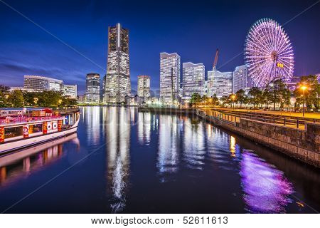 Yokohama, Japan skyline at Minato Mirai waterfront district.
