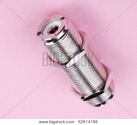 Radio Connector On Pink Background