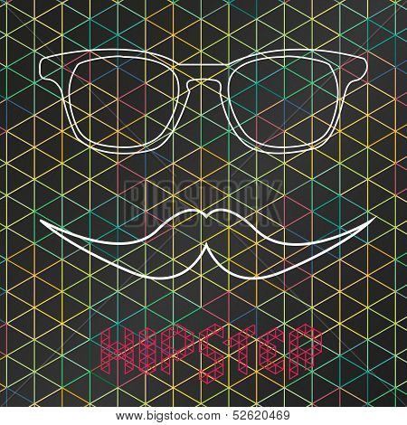Hipster Background with glasses and moustache vector