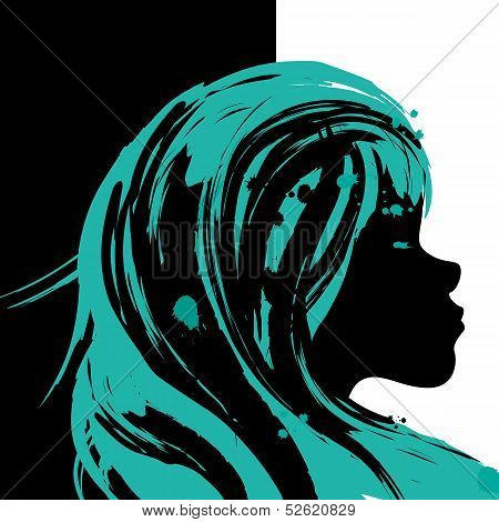 Stylized Vector Painting Girl