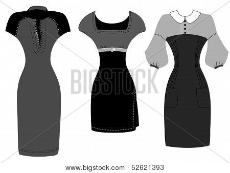 Dresses Isolated On White For Design