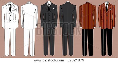 Man's Suits For Business Isolated For Design