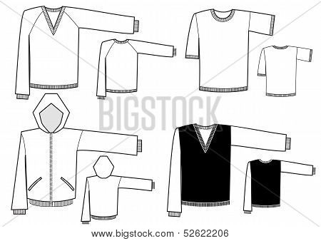 Man's Clothes.vector Fashion Illustration Isolated On White