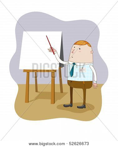 Businessman And Flip Chart