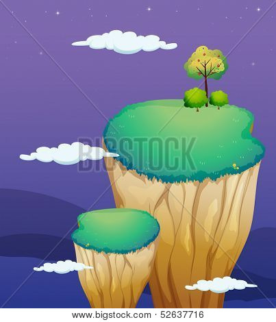 Illustration of a very high land formation
