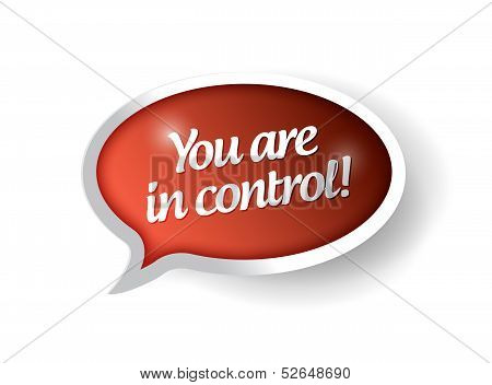 You Are In Control Red Message Bubble Illustration