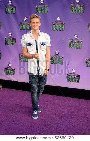 LOS ANGELES - OCT 20:  Cody Simpson at the Hub Network First Annual Halloween Bash at Barker Hanger on October 20, 2013 in Santa Monica, CA