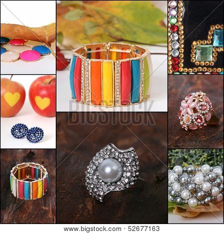 Collage of various jewellery