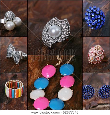 Collage of various jewellery