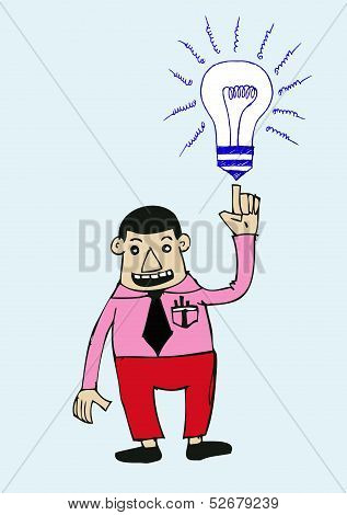cartoon business man idea