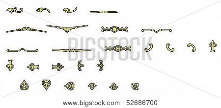 Goldleaf Clipart Corners Rules Ornaments and Embellishments
