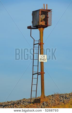 Sinal de estrada de ferro velho
