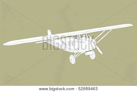 vintage styled illustration of a small plane