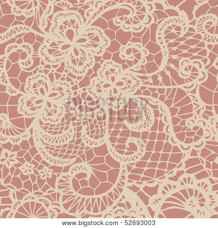 Lace seamless pattern with flowers