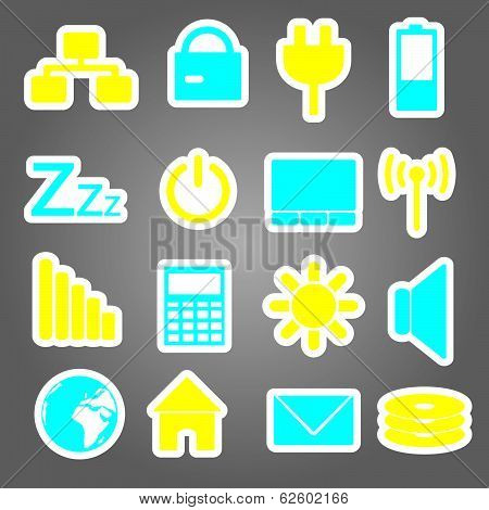 laptop and pc indication stickers eps10
