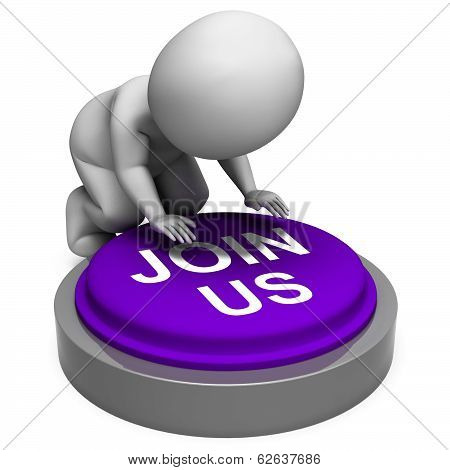 Join Us Button Means Club Registration Or Membership