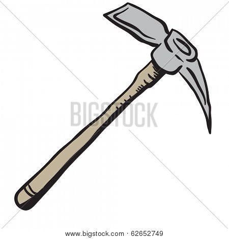 mattock cartoon isolated on white