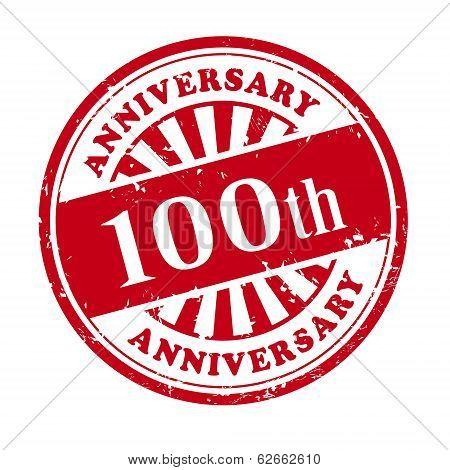 100Th Anniversary Grunge Rubber Stamp