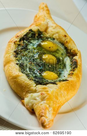 Close Up Adjarian Khachapuri