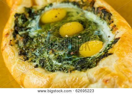 Close Up Adjarian Khachapuri