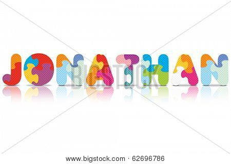 JONATHAN written with alphabet puzzle - vector illustration