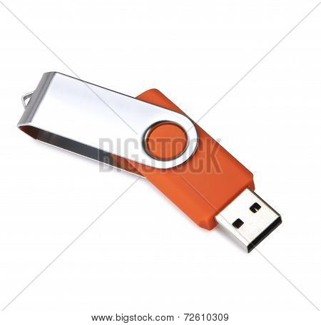 Usb Drive On White Background