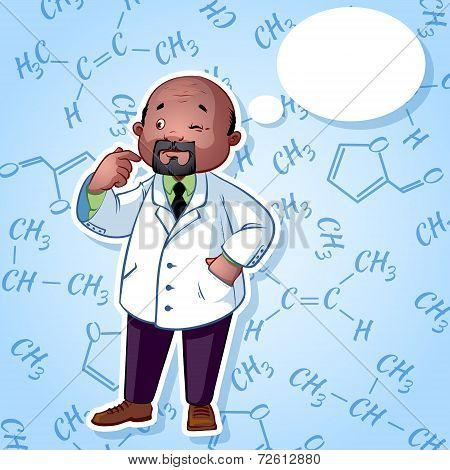 Professor in a white robe