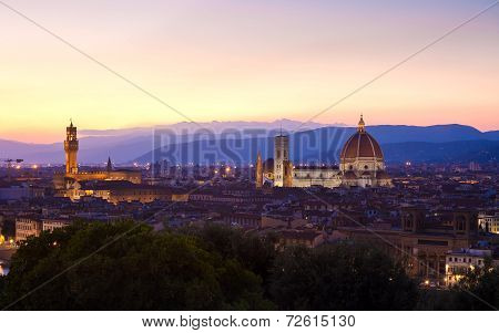 Florence Cityscape At Dawn