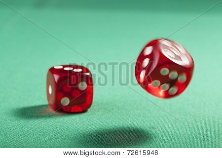Red Dice On Green