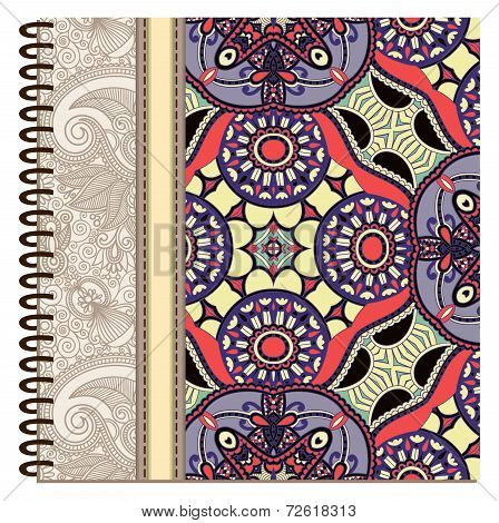 design of spiral ornamental notebook cover