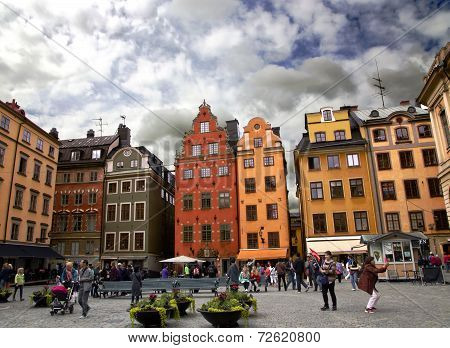 Medieval Stortorget square in Stockholm